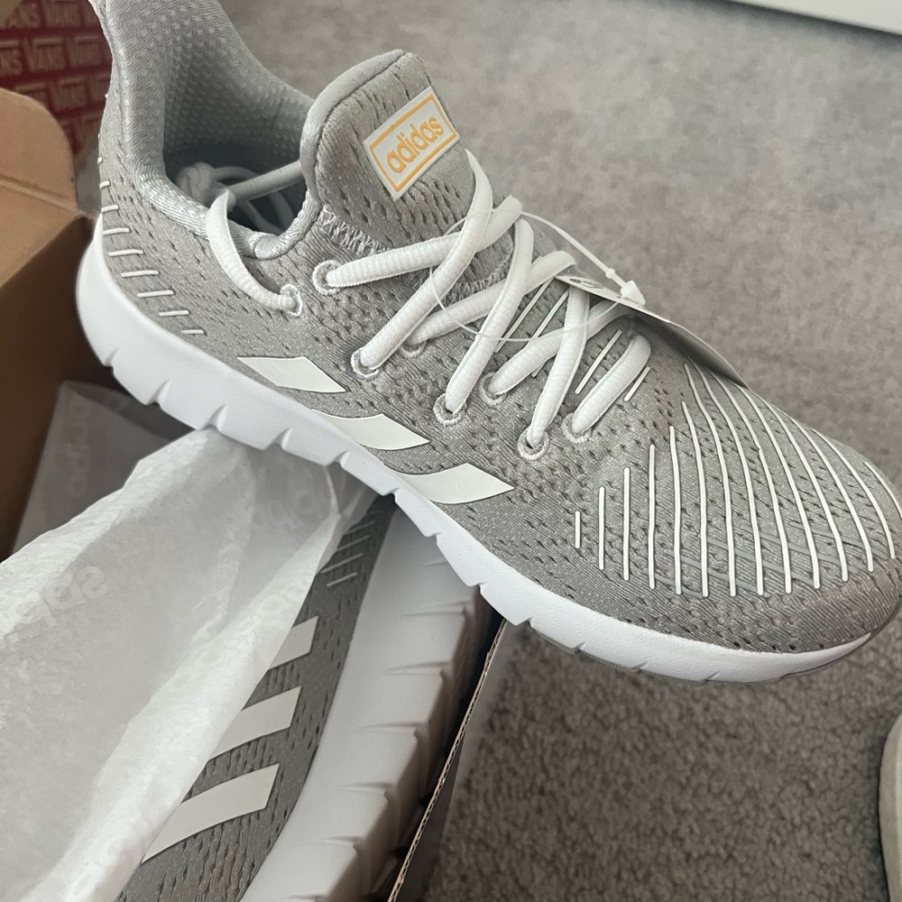 adidas Grey and White Athletic Sneakers